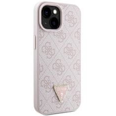 Guess hard silikonový obal iPhone 15 PLUS 6.7" Pink Crossbody 4G Diamond Triangle