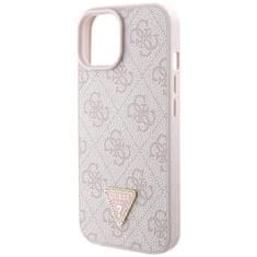 Guess hard silikonový obal iPhone 15 PLUS 6.7" Pink Crossbody 4G Diamond Triangle