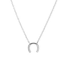 Třpytivý stříbrný náhrdelník Podkova AJNA0021