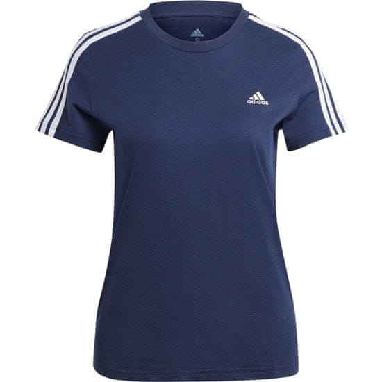 Adidas Tričko tmavomodré Essentials Slim 3-stripes