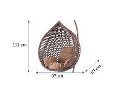 Houseland Závěsné houpací křeslo Imogen hnědé S