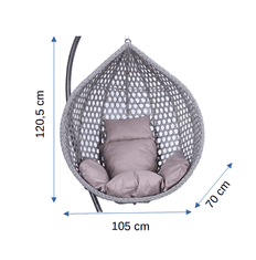 Houseland Závěsné houpací křeslo Imogen šedé L