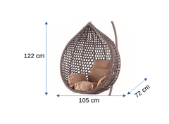 Houseland Závěsné houpací křeslo Imogen hnědé L