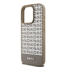 VšeNaMobily.cz Originální kryt DKNY Leather Printed Pattern Metal Logo MagSafe DKHMP15XPSOSPW for Apple iPhone 15 Pro Max , barva hnědá