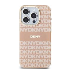 DKNY Originální kryt DKNY IML Mono & Stripe MagSafe DKHMP15XHRHSEP for Apple iPhone 15 Pro Max , barva růžová