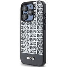 DKNY Originální kryt DKNY Leather Printed Pattern Metal Logo MagSafe DKHMP15LPSOSPK for Apple iPhone 15 Pro , barva černá