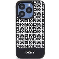 DKNY Originální kryt DKNY Leather Printed Pattern Metal Logo MagSafe DKHMP15XPSOSPK for Apple iPhone 15 Pro Max , barva černá