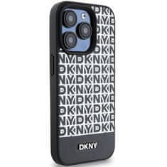 DKNY Originální kryt DKNY Leather Printed Pattern Metal Logo MagSafe DKHMP15XPSOSPK for Apple iPhone 15 Pro Max , barva černá