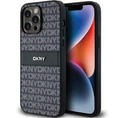 DKNY Originální kryt DKNY Leather Mono Stripe & Metal Logo DKHCP14LPRTHSLK for Apple iPhone 14 Pro , barva černá