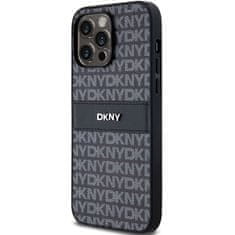 DKNY Originální kryt DKNY Leather Mono Stripe & Metal Logo DKHCP14LPRTHSLK for Apple iPhone 14 Pro , barva černá