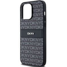 DKNY Originální kryt DKNY Leather Mono Stripe & Metal Logo DKHCP14LPRTHSLK for Apple iPhone 14 Pro , barva černá