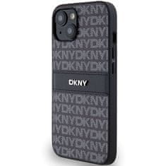 DKNY Originální kryt DKNY Leather Mono Stripe & Metal Logo DKHCP15SPRTHSLK for Apple iPhone 15/14/13 , barva černá