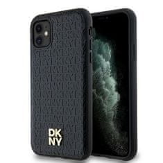 VšeNaMobily.cz Originální kryt DKNY Leather Monogram Pattern Metal Logo MagSafe DKHMN61PSHRPSK for Apple iPhone 11/Xr , barva černá