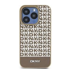 VšeNaMobily.cz Originální kryt DKNY Leather Printed Pattern Metal Logo MagSafe DKHMP15SPSOSPW for Apple iPhone 15/14/13 , barva hnědá