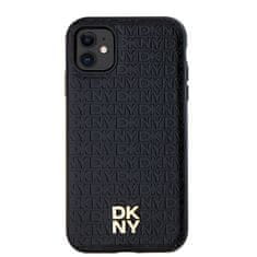 DKNY Originální kryt DKNY Leather Monogram Pattern Metal Logo MagSafe DKHMN61PSHRPSK for Apple iPhone 11/Xr , barva černá