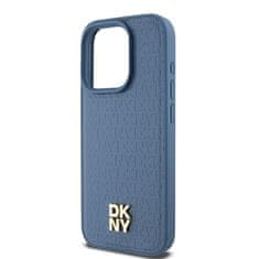 DKNY Originální kryt DKNY Leather Monogram Pattern Metal Logo MagSafe DKHMP15LPSHRPSB for Apple iPhone 15 Pro , barva modrá