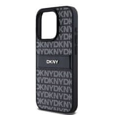 DKNY Originální kryt DKNY Leather Mono Stripe & Metal Logo DKHCP15LPRTHSLK for Apple iPhone 15 Pro , barva černá