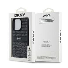 DKNY Originální kryt DKNY Leather Mono Stripe & Metal Logo DKHCP15LPRTHSLK for Apple iPhone 15 Pro , barva černá