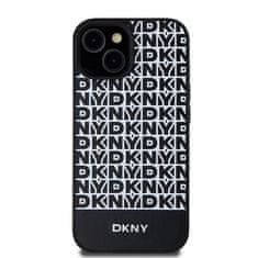 DKNY Originální pouzdro hardcase Leather Printed Pattern Metal Logo MagSafe DKHMP15SPSOSPK pro iPhone 13-14-15 black