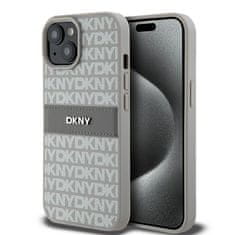 DKNY Originální kryt DKNY Leather Mono Stripe & Metal Logo DKHCP15MPRTHSLE for Apple iPhone 15 Plus/14 Plus beige