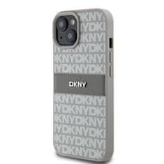 DKNY Originální kryt DKNY Leather Mono Stripe & Metal Logo DKHCP15MPRTHSLE for Apple iPhone 15 Plus/14 Plus beige