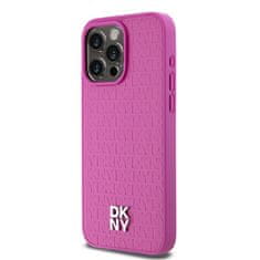 DKNY Originální kryt DKNYLeather Monogram Pattern Metal Logo MagSafe DKHMP15XPSHRPSP for Apple iPhone 15 Pro Max , barva růžová