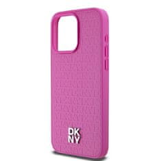 DKNY Originální kryt DKNYLeather Monogram Pattern Metal Logo MagSafe DKHMP15XPSHRPSP for Apple iPhone 15 Pro Max , barva růžová