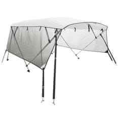 Vidaxl Bimini stříška se 4 oblouky a bočnicemi 243x(185–198)x137 cm