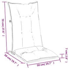 Petromila Podušky na židli vysoké opěradlo 6 ks šedá melanž 120x50x7 cm