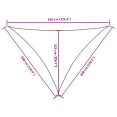 Vidaxl Stínící plachta oxfordská látka trojúhelníková 5x6x6 m krémová