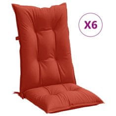 Petromila Podušky na židli vysoké opěradlo 6 ks červená melanž 120x50x7cm