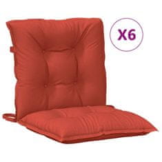 Petromila Podušky na židli nízké opěradlo 6 ks červená melanž 100x50x7 cm