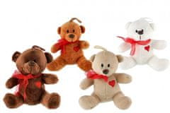 Teddies Medvěd/Medvídek sedící s mašlí plyš 12cm 4 barvy 0m+