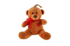 Teddies Medvěd/Medvídek sedící s mašlí plyš 12cm 0m+