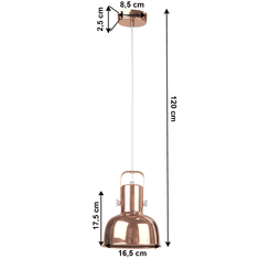 KONDELA Visící lampa v retro stylu, kov, rose gold, AVIER TYP 3