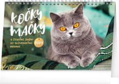Presco Publishing NOTIQUE Stolní kalendář Kočky – Mačky CZ/SK 2025, 23,1 x 14,5 cm