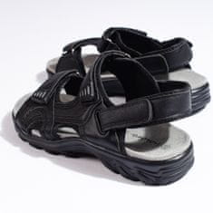 Pohodlné pánské černé sandály na suchý zip velikost 47