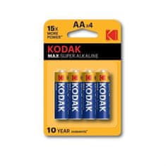 Kodak Baterie AA MAX alkalická 4 ks, blistr