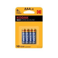 Kodak Baterie AAA MAX alkalická 4 ks, blistr