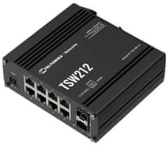 Teltonika TSW212 průmyslový L2 manažovaný switch, 8x 10/100/1000, 2x SFP, bez zdroje