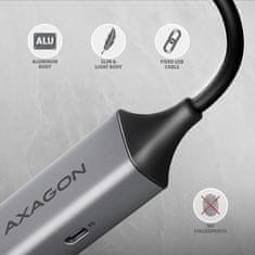 AXAGON ADE-TXPD, USB-C 3.2 Gen 1 - Gigabit Ethernet síťová karta, Asix AX88179, PD 100W, auto instal