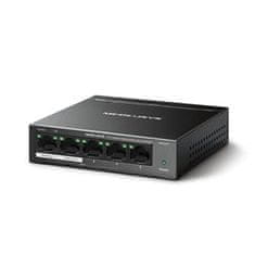 Mercusys MS105GP - 5portový gigabitový stolní switch s 4 porty PoE+, 5× 10/100/1000 Mb/s porty RJ45