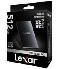 Lexar externí SSD 512GB SL500 USB3.2 Gen2x2 (čtení/zápis: 2000/1800MB/s)