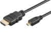 RASPBERRY Kabel propojovací Micro HDMI (M) na HDMI (M), černý, 1m