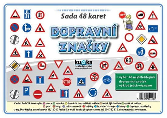 Sada 48 malých karet (A7) - dopravní značky