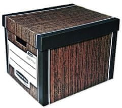 Fellowes Archivační krabice Woodgrain s víkem - 34,0 x 29,5 x 40,5 cm, 2 ks