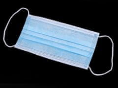 Ochranná rouška z 3vrstvé netkané textilie s výztuží nosu - modrá světlá (50 ks)