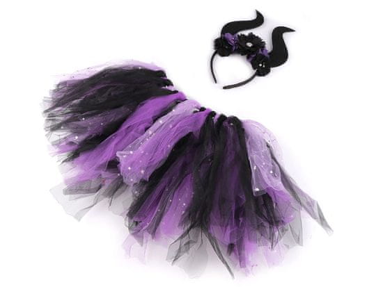Karnevalový kostým - královna černé magie - fialová černá