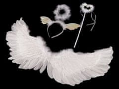 Karnevalová sada - anděl, péřová křídla - bílá