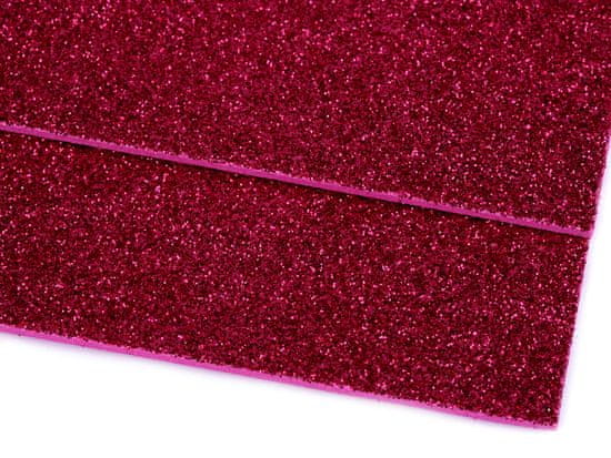 Pěnová guma Moosgummi s glitry 20x30 cm - pink (2 ks)